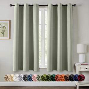 MIULEE Sage Green Blackout Curtains for Bedroom Living Room 54 Inches Long 2 Panels, Thermal Insulated Room Darkening Drapes Grommet Noise Reducing Light Blocking Window Treatments 40x54 Inch
