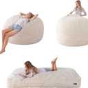 MAXYOYO Giant Bean Bag Chair Bed for Adults, Convertible Beanbag Folds from Lazy Chair to Floor Mattress Bed, Large Floor Sofa Couch, Big Sofa Bed, High-Density Foam Filling, Machine Washable