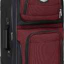 Travel Select Amsterdam Softside Expandable Luggage with Rolling Wheels, Red, 21-Inch Carry-on
