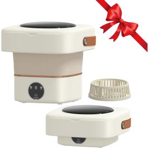 Small Portable Washing Machine, 3 Modes Foldable Mini Washer,Capacity Semi-Automatic for Underwear, Baby Clothes, Apartments, Camping, Travel,Purple (White, Mini)
