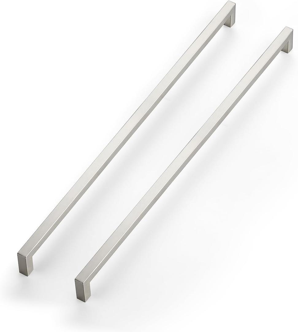 JOY DECOR 5 Pack Cabinet Handles,18 Inch Brushed Nickel Cabinet Pulls,Kitchen Cabinet Handles Square Drawer Pulls Stainless Steel Drawer Hardware Handles, 458mm Hole Centers