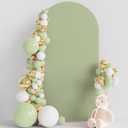 Wokceer 6.6FT Wedding Arch Cover Spandex Fitted Wedding Arch Stand Covers Round Top Sage Green Chiara Arch Cover for Birthday Party Ceremony Banquet Decoration