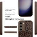MOWIME Compatible with Samsung Galaxy S23 Plus Case with Card Holder, Cheetah Print Shockproof Soft TPU Protective Case Women Girls, Anti Scratch Wallet Case for Galaxy S23 Plus 6.6 Inch, Brown