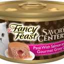 Purina Fancy Feast Savory Centers With Salmon Gourmet Wet Cat Food Pate With Gravy Center - (Pack of 24) 3 oz. Cans (EXP 03/31/28)