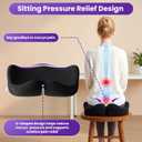 ZZ-WELL Seat Cushions for Office Chairs - Patented Coccyx Cushion for Tailbone Pain - 21.2" W x 16.5" L Memory Foam Extra Large Seat Cushion, Removable & Machine Washable Cover (Black)