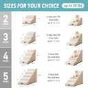 Dog Stairs for Small Dogs 15.7" H, Curved Dog Step for Puppy, Older Cat, Medium Pet Ramp for Sofa, Couch or Chair, Ladder with High Density Foam, 3 Step, 15.7x22.4x15.7 inch, Beige