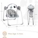 Baby Swings for Infants, Portable Baby Swing Folds Easy with Adaptable Speed, Music,Timer,Baby Swing Indoor/Outdoor,Infant Swing for Babies 0-6 Months 6-20 lbs Grey