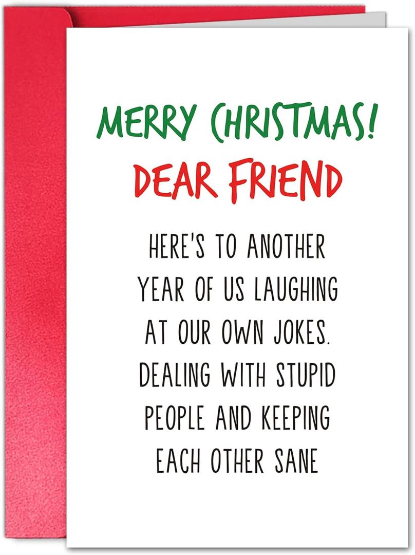 Christmas Card for Dear Friend, Hilarious Christmas Card for Men Women Him Her, Merry Christmas Gifts for Best Friend