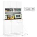71" Tall Pantry Cabinet with Outlets for Dining Room