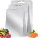 Stainless steel cutting board,Thickened food grade316,Anti bending,cutting boards non toxic,Dishwasher Safe,Suitable for kitchen, restaurant, barbecue(S+ M + L)