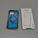 [CD Metal Ring & Invisible 360 Spin Stand] Magnetic Case for iPhone 15 Pro Max [Electroplated Shockproof Bumper ][Compatible with Mag Safe] Cover with Stand for Women Men Slim Clear -Blue Titanium