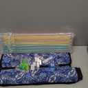 American Mahjong Game Set, 166 Quality White Tiles, 4 All-in-One Color Rack/Pushers, Mahjong Tile Set with Blue Printed Carrying Bag