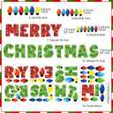 5 x Christmas Bulb Light Window Clings - Winter Car Refrigerator Decorations Stickers for Holiday Xmas Home Kitchen Living Room - Door Window Seasons Decals