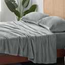 BEDELITE Flannel Sheets King Size Grey - Super Soft Fleece Sheets Set Fluffy Extra Plush, 4 Piece(Include Fitted Sheet, Flat Sheet, 2 Pillowcases)