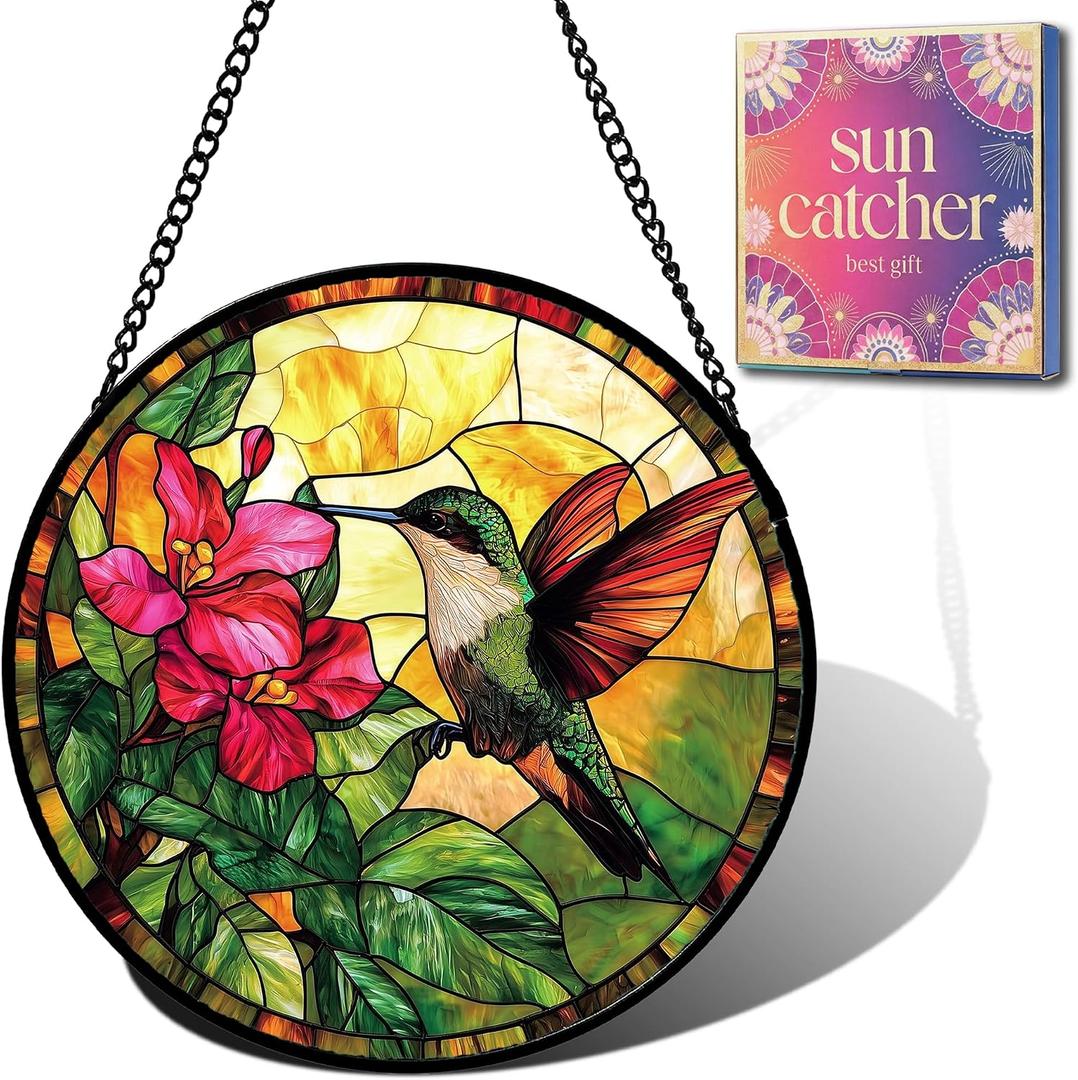 Hummingbird Acrylic Suncatcher Sun Catchers Indoor Window Gift for Mom 6.3"