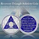 Recovery Triangle 49 Year Sobriety Coin - Silver Roman Numeral NA AA Coins - 1-65 Prime NA/HA/AA Chips and Medallions - Narcotics Alcoholics Anonymous Sober Gifts for Men Women