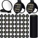 Weysat 48 Pcs Small Compact Mirrors Bulk Gifts for Women 2.8 in Black Inspirational Mini Pocket Purse Mirror Portable Folding Round Handheld Makeup Graduation Appreciation Gift for Coworker Employee