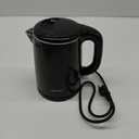 Secura Stainless Steel Double Wall Electric Kettle Water Heater for Tea Coffee w/Auto Shut-Off and Boil-Dry Protection, 1.0L (Black) SWK-1001DB/HB-K012