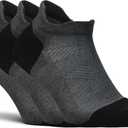Feetures Elite Max Cushion No Show Tab - Running Socks for Men & Women, Athletic Compression Socks, Moisture Wicking (Black, L)