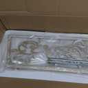 Garwarm 45.27" Modern Ceiling Light,6 Lights Dining Room Light Fixture,Modern Rectangle Chandelier, Kitchen Lighting Fixtures Ceiling Mount for Living Room Kitchen Island Bar, White 