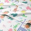 Kids Full Size Boys Dinosaur Bed Sheets - 4 Piece Dinosaur Sheet Set - Dino Print Bedding - Soft, Cute & Cozy - Breathable & Machine Washable - Colorful Dino Bed Set for Boys, Girls, Teens & Toddlers