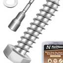 (1Box) 5/16" x 1-1/2" Hex Head Lag Screws Bolts with Flat Washers, 15Sets 304 Stainless Steel 18-8 Heavy Duty 5/16 Lag Bolts for Wood with Hex Socket
