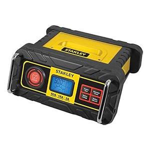 STANLEY BC50BS Fully Automatic 50 Amp 12V Bench Battery Charger/ Maintainer with 50A Engine Start, Alternator Check, Cable Clamps