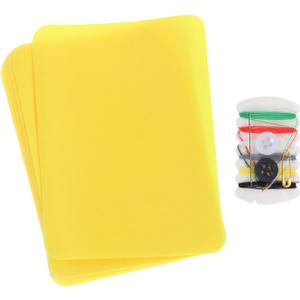 MECCANIXITY 8 Pcs Iron on Patches with Sewing Kit Fabric Repair Patch 4.9"x3.7" Patches for Clothes Iron on Patches for Jeans, Bags, Sofa,Tent Yellow (Yellow)