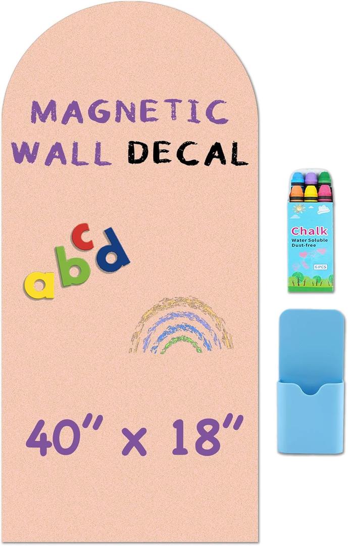 Arch Magnetic Wall Decal - 40" x 18" Matte Finish Chalkboard Sticker for Wall - Magnetic Board for Playroom, Home Classroom(Camel Blush)