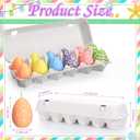 Conelist 12 Pcs Easter Egg Candles with Egg Cartons, Faux Chicken Eggs Candle for DIY Spring Displays Easter Party Decorations Home Supplies Housewarming Gifts
