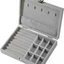 Jewelry Box for Women - Small Velvet Jewelry Box Organizers and Storage, Necklace, Earring, Ring, Bracelets Box (Gray)