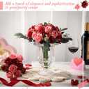 Zeyune 12 Bunches Wedding Bridesmaids Bouquets 144 Heads 7 Inch Artificial Rose Bouquets Silk Fake Flower Bulk with Stems for Valentine's Day Wedding Bridal Shower Home Party Decor(Rose Red)