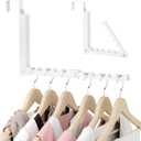 BAKON Over The Door Hooks, Small Space Double Folding Portable Over The Door Drying Rack for Laundry, Bathroom, Bedroom, Travel Storage and Drying (1Pack,White)