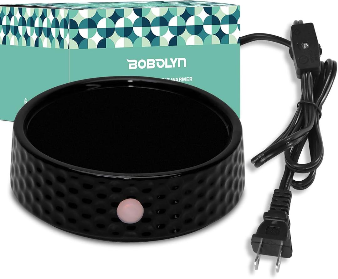 Electric Large Candle Warmer Plate - Ceramic Candle Wax Warmers for Jar Candles, Coffee Mug Warmer, Cup Warmers for Home Office, Aromatherapy Fragrance and Heating Beverage (Black Honeycomb)