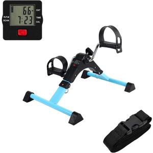 AHMED Folding Under Desk Bike Pedal Exerciser for Arm/Leg Medical Fitness Exercise Bike Mini Portable Home Workout (Blue)