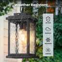 Gleamz Large Outdoor Pendant Lights, Black Dusk to Dawn Outdoor Pendant Lights for Porch, Aluminum Hanging Porch Light with E26 Socket, Waterproof Exterior Hanging Lighting Fixtures for Gazebo Balcony
