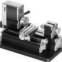 VEVOR Didactical Mini Metal Lathe Machine, 2.76 x 5.12 in, 36W Power Metal Lathe, 20,000 RPM Speed, with 3-jaw Chuck, Aluminum Alloy Handwheel, for Processing Precision Parts Soft Metals Wood Plastics