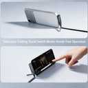 240W Invisible Stand Fast Charging Cable, 240W USB C to USB C Flat Cable 90 Degree Angled, Sideways Phone Type C Charger Cord (4.9FT) Compatible with iPhone 17 Series