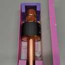 BONAOK Karaoke Microphone for Kids & Adults  Bluetooth Microphones Singing Mic with Disco Lights, Echo Effect, Builtin Speaker Portable Karaoke Player for Party Travel Gifts Q78(Rose Gold)