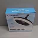 Socket Fan Light with Remote Control, 3 Colors 3000K-6500K Dimmable LED Light Bulb Fan Screw in Ceiling Fan for Bedroom, Kitchen, Storage Room, Closet, Wireless Small Ceiling Fans with Lights - White