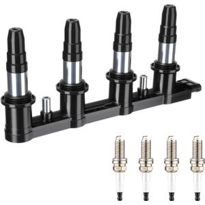 UF620 Ignition Coil Pack and Iridium Spark Plugs 4 PCS Set, Fit For Chevy Aveo Aveo5 2009-2011,Cruze 2011-2015,Sonic 2012-2018,Trax 2013 | Fit For Pontiac G3 2007-2010 1.8L,Replaces# 90919-02247 C1646