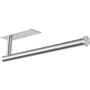 Space-Saving Stainless Steel Paper Towel Holder - Silver Wall Mount & Adhesive, Under Cabinet Organizer for Bathroom, RV