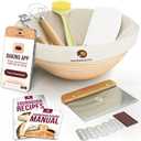 Superbaking Banneton Bread Proofing Basket, Sourdough Bread Baking Supplies, Round 9 Inch Sourdough Starter Kit, Proofing Basket for Baking, Bread Making Supplies Tools, Banneton Basket Gift Set