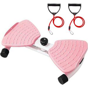 Flexforge Pilates Twister Waist Twisting Machine with Resistance Bands 360 Non-Slip Ab Board Silent Core Trainer for Belly Fat Loss & Leg Toning 250lbs Capacity Home Gym Equipment for Women/Men (Pink)