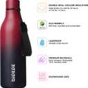 BJPKPK Insulated Water Bottles, 25 oz Stainless Steel Metal Water Bottle with Strap, BPA Free Leak Proof Jugs, Mugs, Flasks, Reusable Thermal Flasks for Sports & Travel,Charming Red