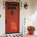Home sweet home wooden porch sign Vertical hanging decorations Welcome sign front door standing Decorative sign 47x7.8Inch Plaques for Outside Yard Decor (Wood White)