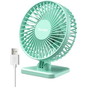 Gaiatop USB Desk Fan, Small But Powerful, Personal Portable Quiet 3 Speeds, Adjustable Mini Table Desktop fan for Cooling Home Office Car Summer Travel Gifts Green