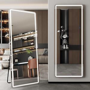 LED Full Length Mirror, 59" x 22" Oversized Rect Style Floor Standing, Hanging, Lighted Floor Mirror for Bedroom, Livingroom