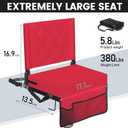Sheenive Red Stadium Seats for Bleachers with Back Support, Padded Soft Comfy Backs and Cushion, Extremely Large and Portable