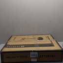 Floor Mobile TV Stand with Power Outlet, Rolling TV Cart for 27-65 Inch OLED LED Monitors, 6 Levels of Height Adjustment, Ambient Lighting on The Bottom Wheels Holds up to 88lbs, 400x400mm (Black)